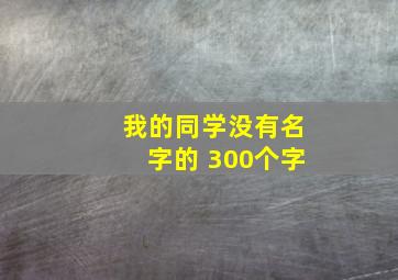 我的同学没有名字的 300个字